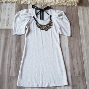 Miso Tunic Length Embellished Neck Ruffle Top